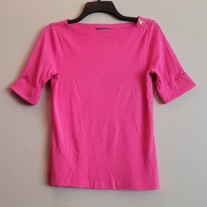 RALPH LAUREN womens pink blouse with zipper detail
